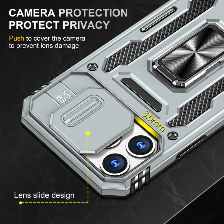 For iPhone 14 Pro Max Armor PC + TPU Camera Shield Phone Case