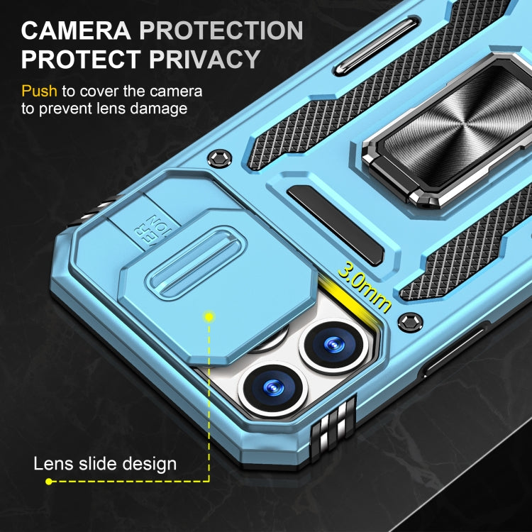 For iPhone 14 Pro Max Armor PC + TPU Camera Shield Phone Case
