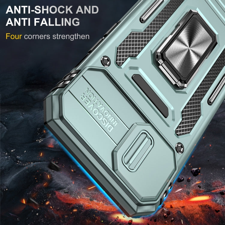 For iPhone 13 Armor PC + TPU Camera Shield Phone Case
