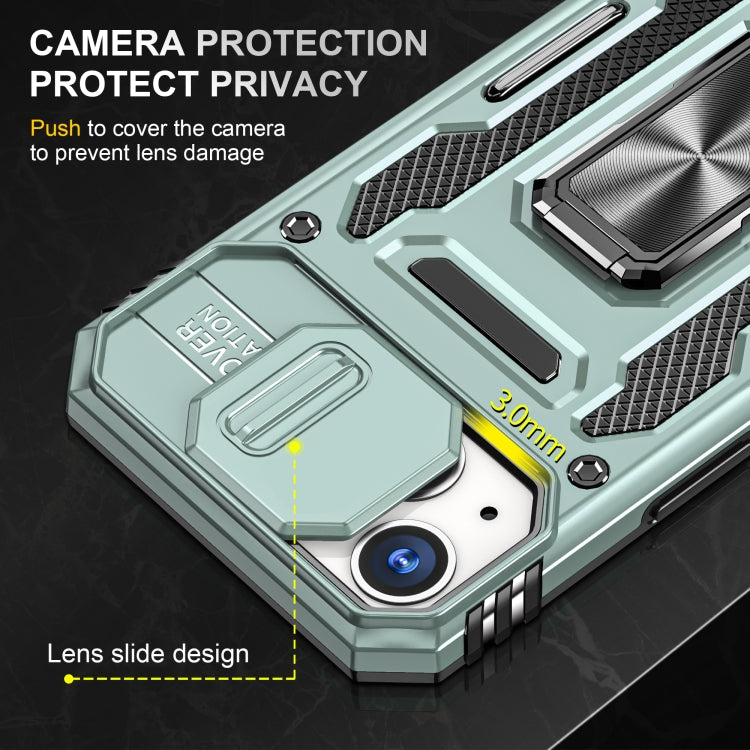 For iPhone 13 Armor PC + TPU Camera Shield Phone Case