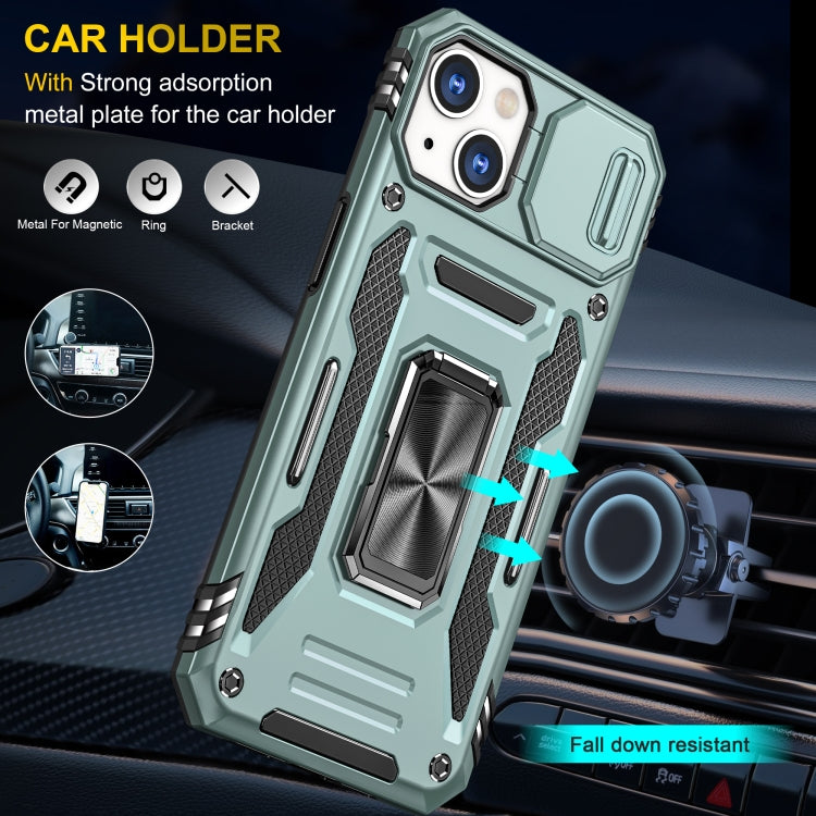 For iPhone 13 Armor PC + TPU Camera Shield Phone Case
