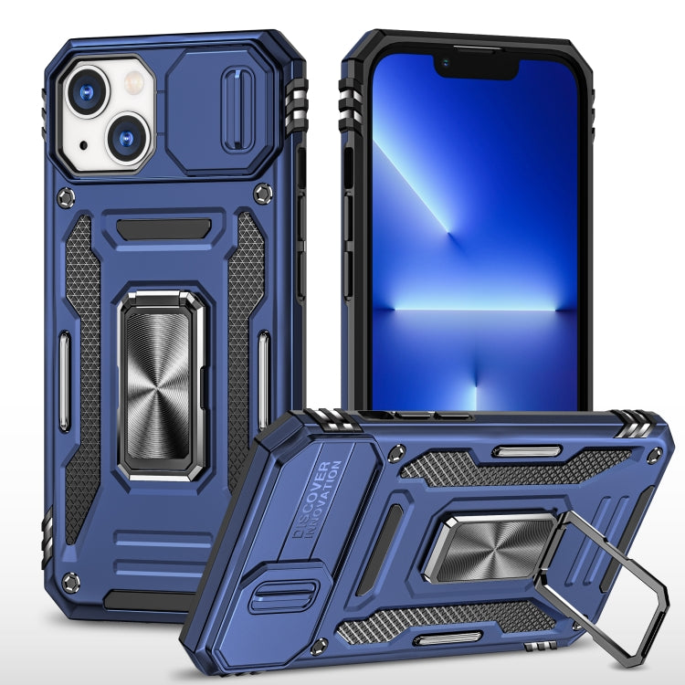 For iPhone 13 Armor PC + TPU Camera Shield Phone Case
