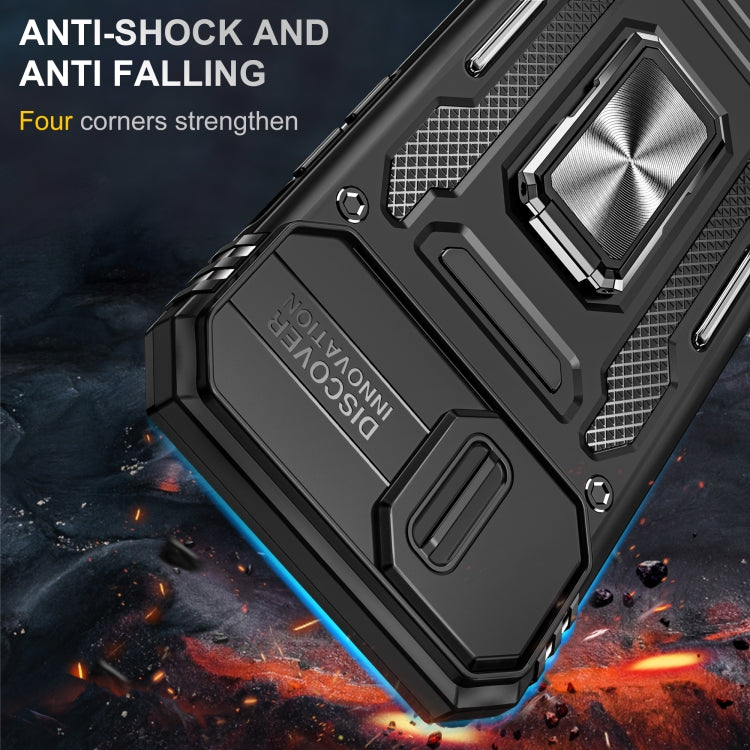 For iPhone 13 Armor PC + TPU Camera Shield Phone Case