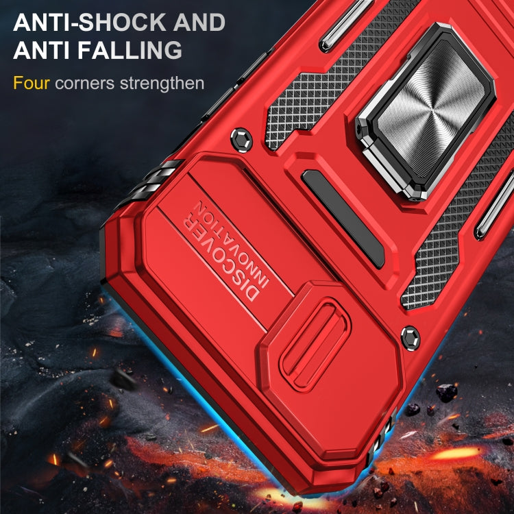 For iPhone 13 Armor PC + TPU Camera Shield Phone Case