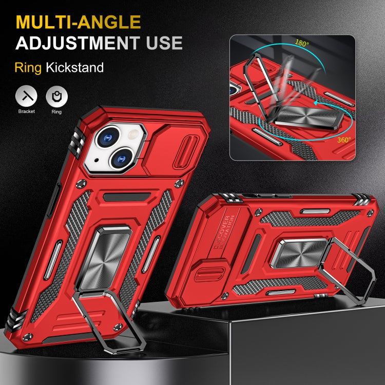For iPhone 13 Armor PC + TPU Camera Shield Phone Case