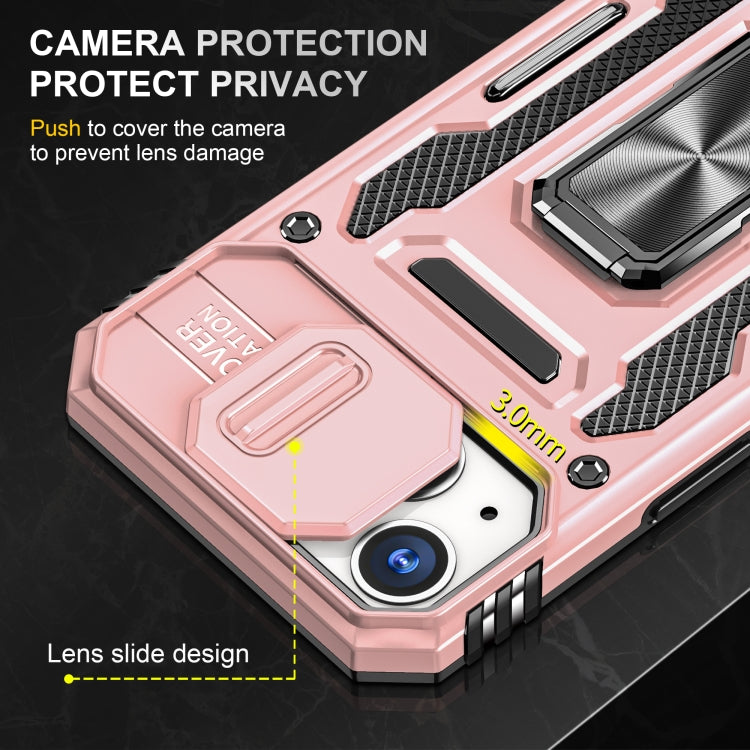 For iPhone 13 Armor PC + TPU Camera Shield Phone Case