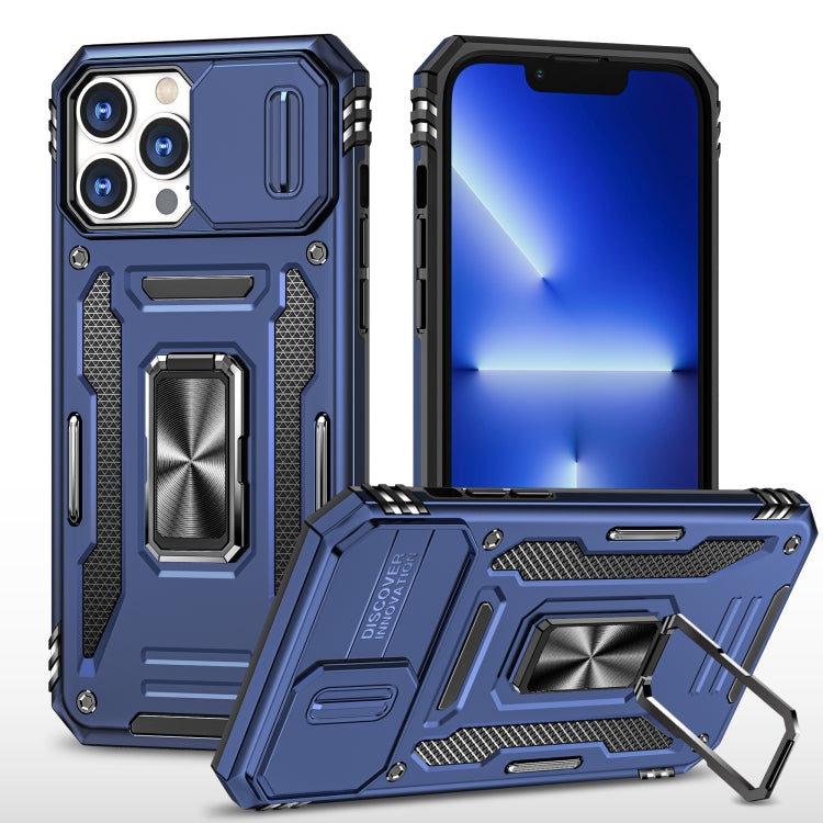 For iPhone 13 Pro Armor PC + TPU Camera Shield Phone Case