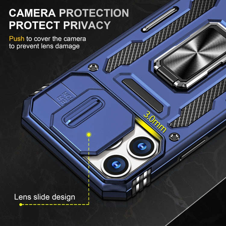 For iPhone 13 Pro Armor PC + TPU Camera Shield Phone Case