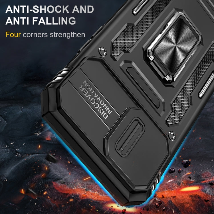 For iPhone 13 Pro Armor PC + TPU Camera Shield Phone Case