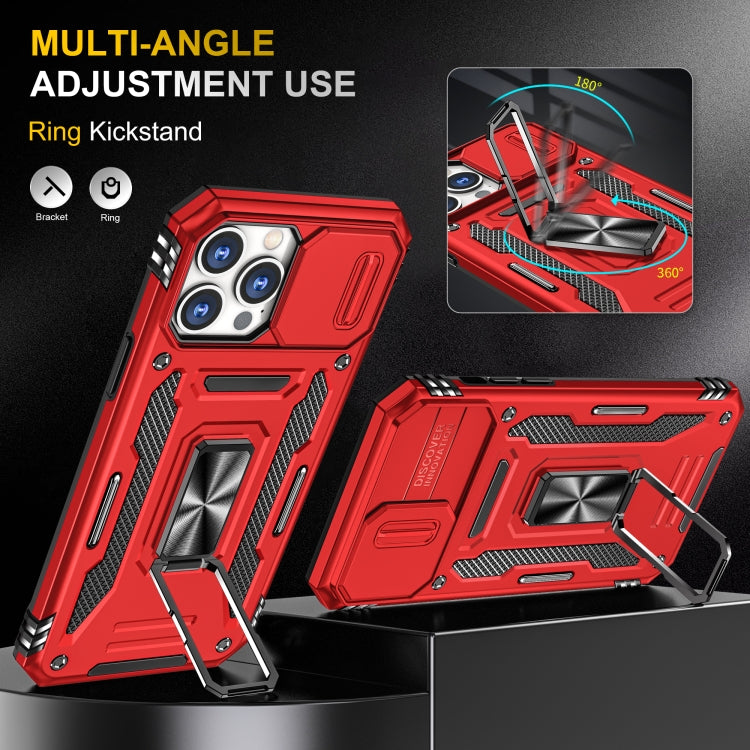 For iPhone 13 Pro Armor PC + TPU Camera Shield Phone Case