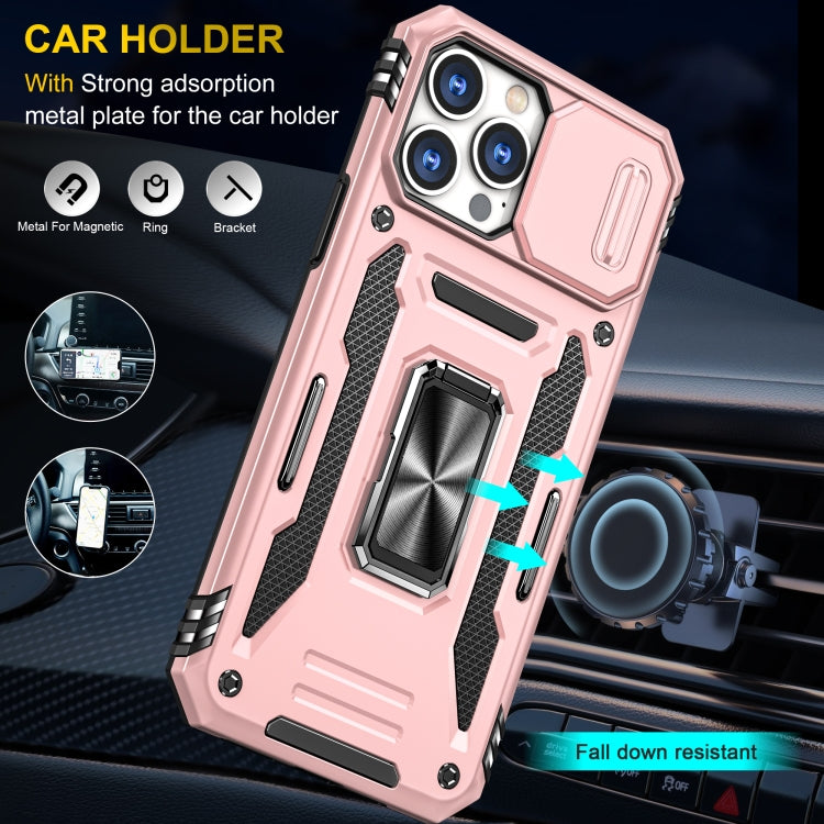 For iPhone 13 Pro Armor PC + TPU Camera Shield Phone Case