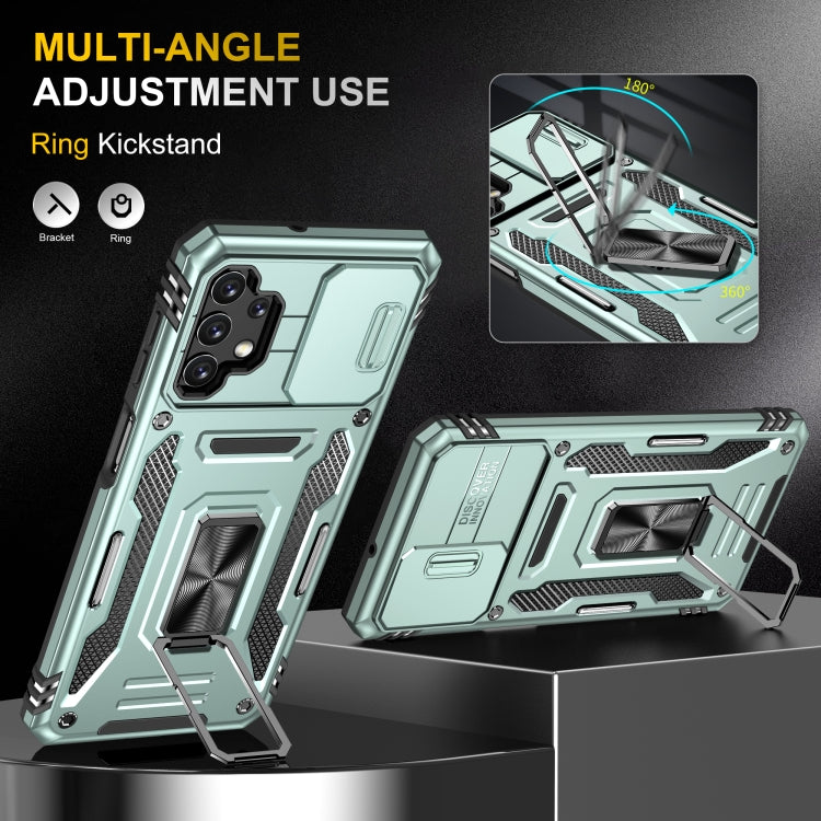 For Samsung Galaxy A32 5G Armor PC + TPU Camera Shield Phone Case