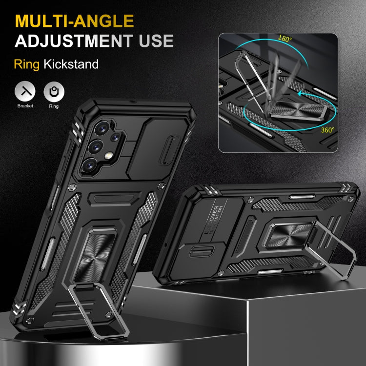 For Samsung Galaxy A32 5G Armor PC + TPU Camera Shield Phone Case
