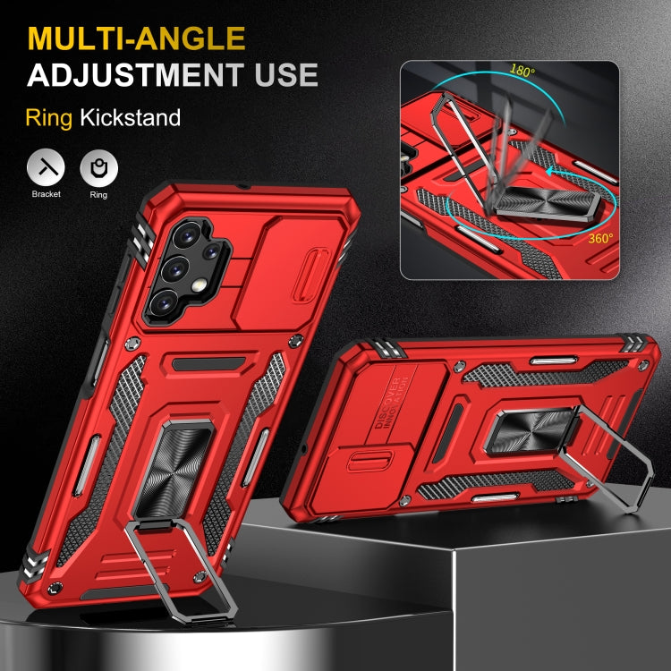 For Samsung Galaxy A32 5G Armor PC + TPU Camera Shield Phone Case