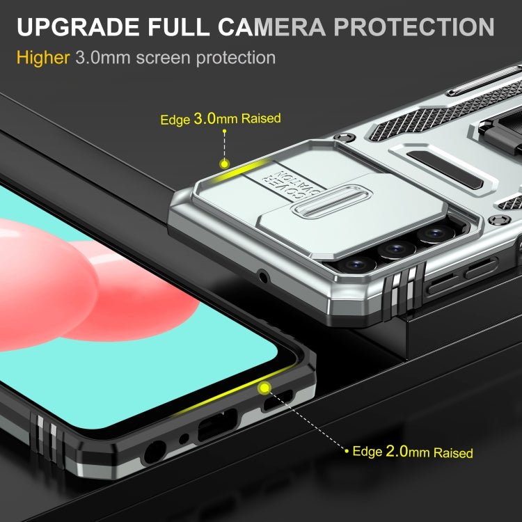 For Samsung Galaxy A32 5G Armor PC + TPU Camera Shield Phone Case