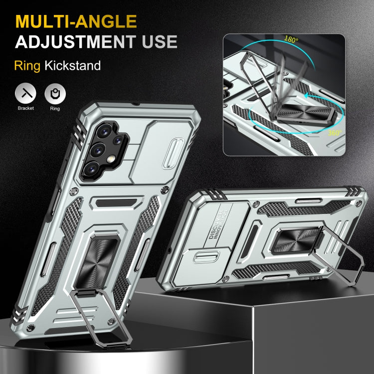 For Samsung Galaxy A32 5G Armor PC + TPU Camera Shield Phone Case