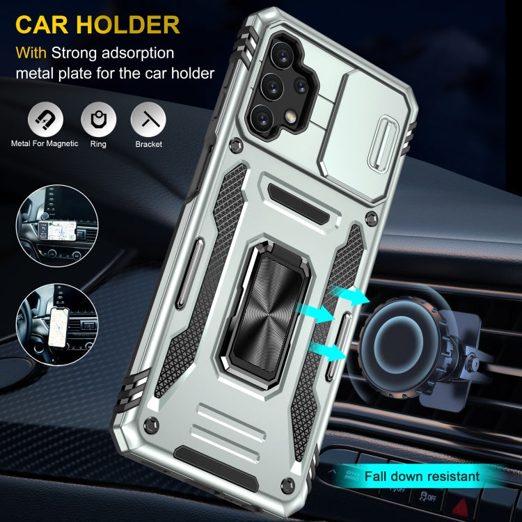 For Samsung Galaxy A32 5G Armor PC + TPU Camera Shield Phone Case