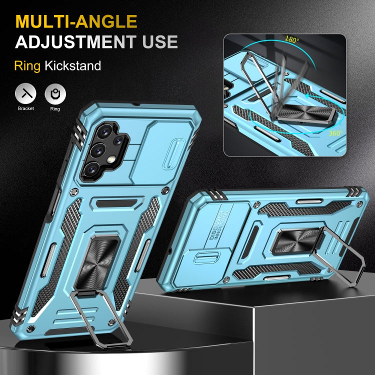 For Samsung Galaxy A32 5G Armor PC + TPU Camera Shield Phone Case