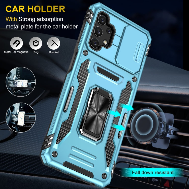 For Samsung Galaxy A32 5G Armor PC + TPU Camera Shield Phone Case