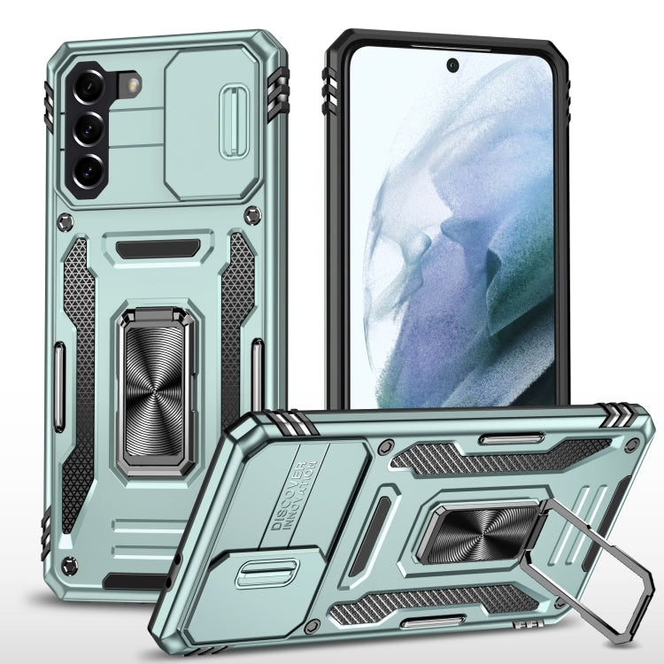 For Samsung Galaxy S21 5G Armor PC + TPU Camera Shield Phone Case