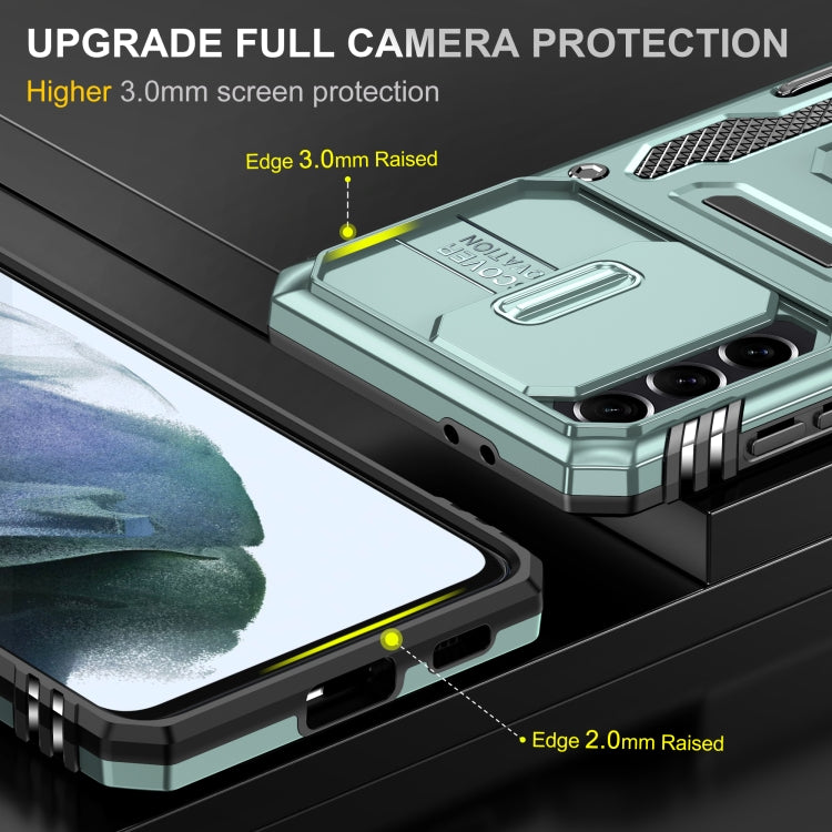 For Samsung Galaxy S21 5G Armor PC + TPU Camera Shield Phone Case