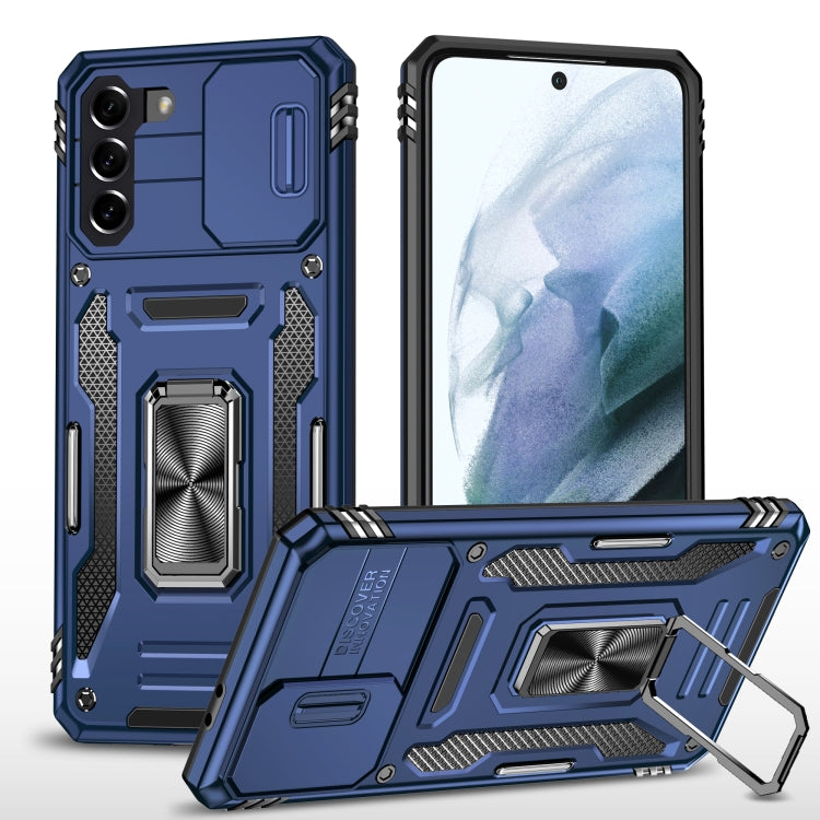For Samsung Galaxy S21 5G Armor PC + TPU Camera Shield Phone Case