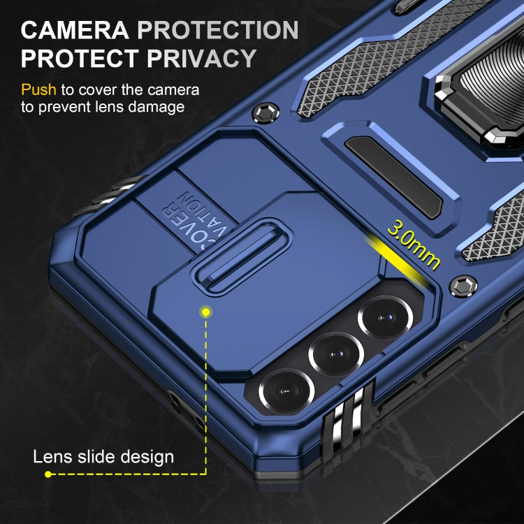 For Samsung Galaxy S21 5G Armor PC + TPU Camera Shield Phone Case