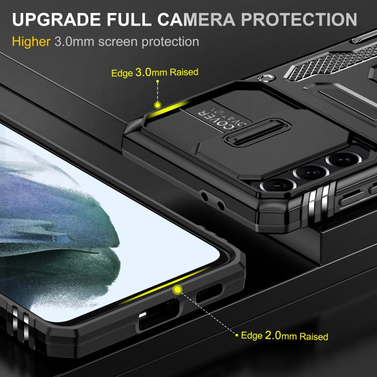 For Samsung Galaxy S21 5G Armor PC + TPU Camera Shield Phone Case