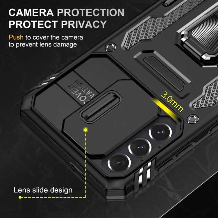 For Samsung Galaxy S21 5G Armor PC + TPU Camera Shield Phone Case