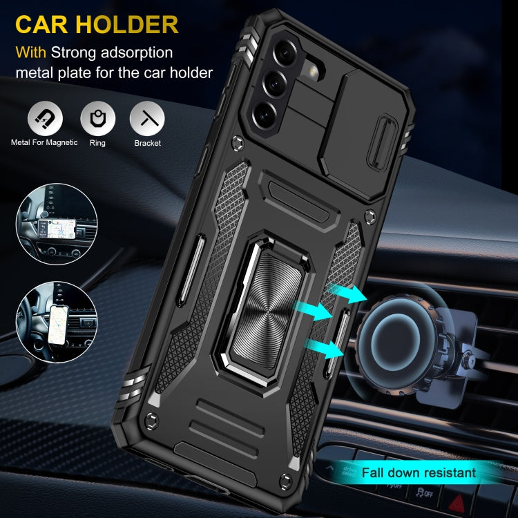 For Samsung Galaxy S21 5G Armor PC + TPU Camera Shield Phone Case