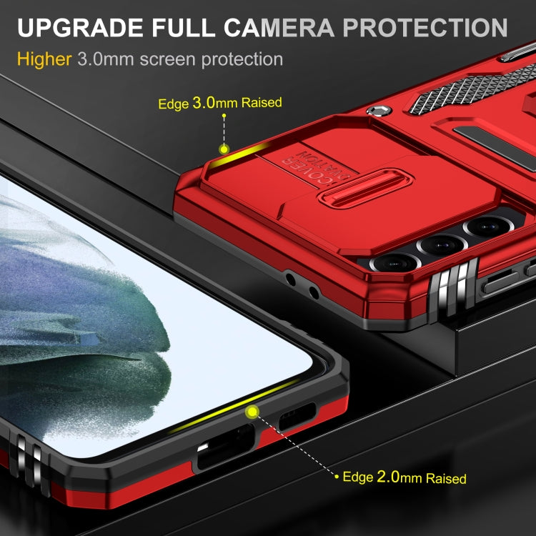 For Samsung Galaxy S21 5G Armor PC + TPU Camera Shield Phone Case