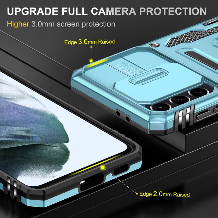 For Samsung Galaxy S21 5G Armor PC + TPU Camera Shield Phone Case