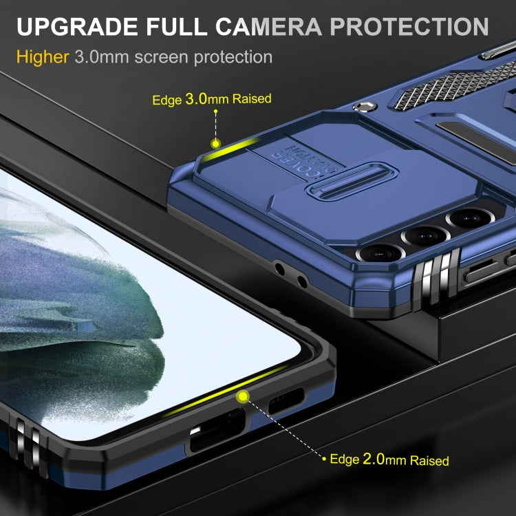 For Samsung Galaxy S21+ 5G Armor PC + TPU Camera Shield Phone Case