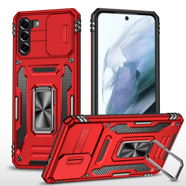 For Samsung Galaxy S21+ 5G Armor PC + TPU Camera Shield Phone Case