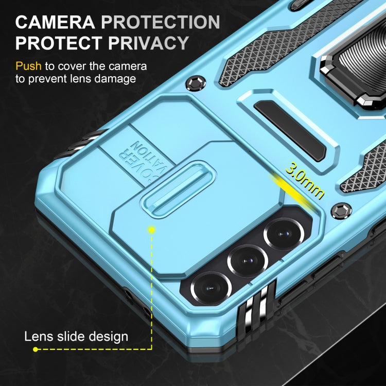 For Samsung Galaxy S21+ 5G Armor PC + TPU Camera Shield Phone Case
