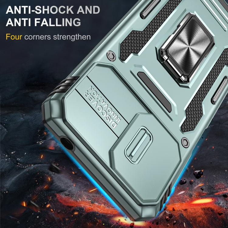 For Motorola Moto G22 Armor PC + TPU Camera Shield Phone Case