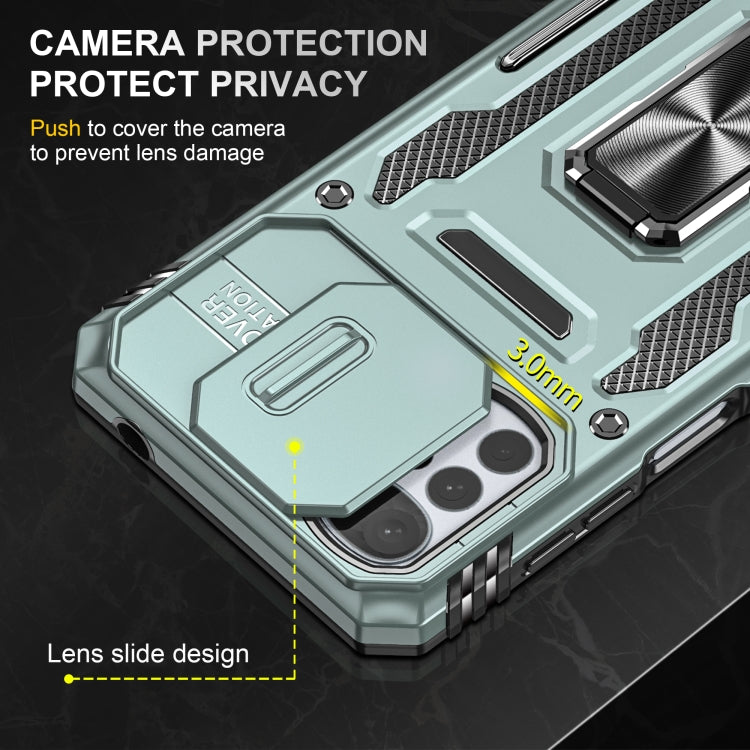 For Motorola Moto G22 Armor PC + TPU Camera Shield Phone Case