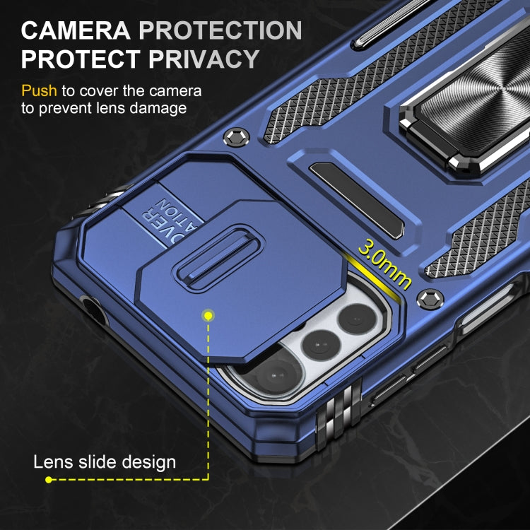 For Motorola Moto G22 Armor PC + TPU Camera Shield Phone Case