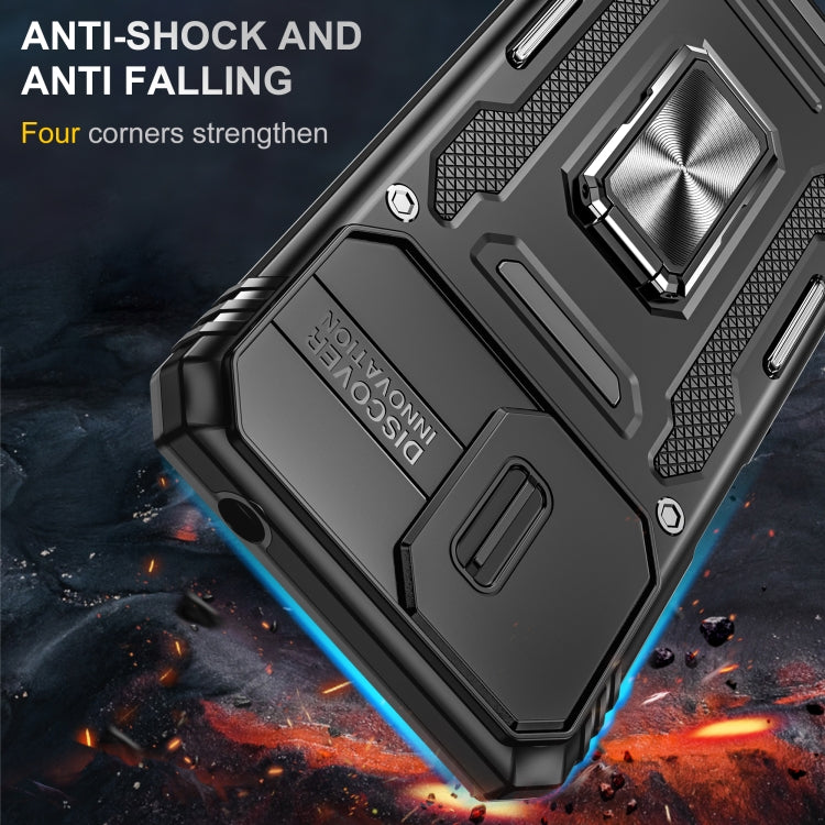 For Motorola Moto G22 Armor PC + TPU Camera Shield Phone Case