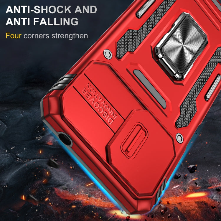 For Motorola Moto G22 Armor PC + TPU Camera Shield Phone Case
