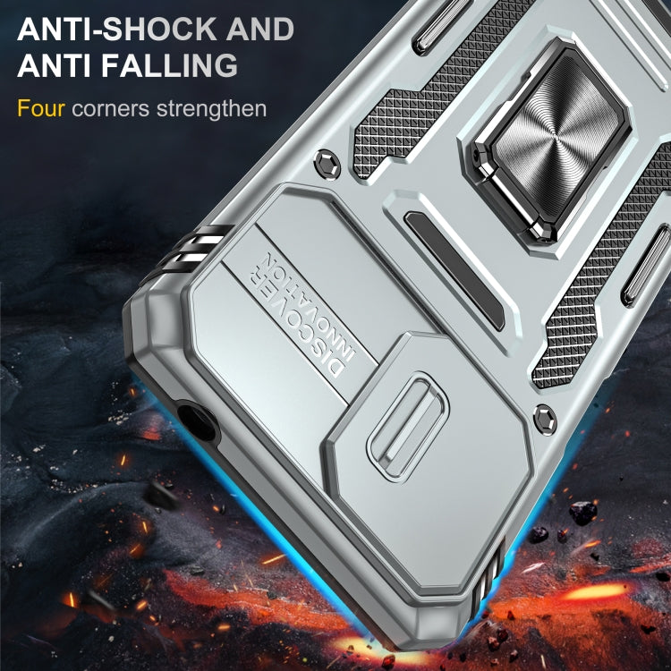 For Motorola Moto G22 Armor PC + TPU Camera Shield Phone Case