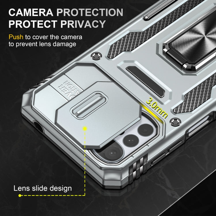 For Motorola Moto G22 Armor PC + TPU Camera Shield Phone Case