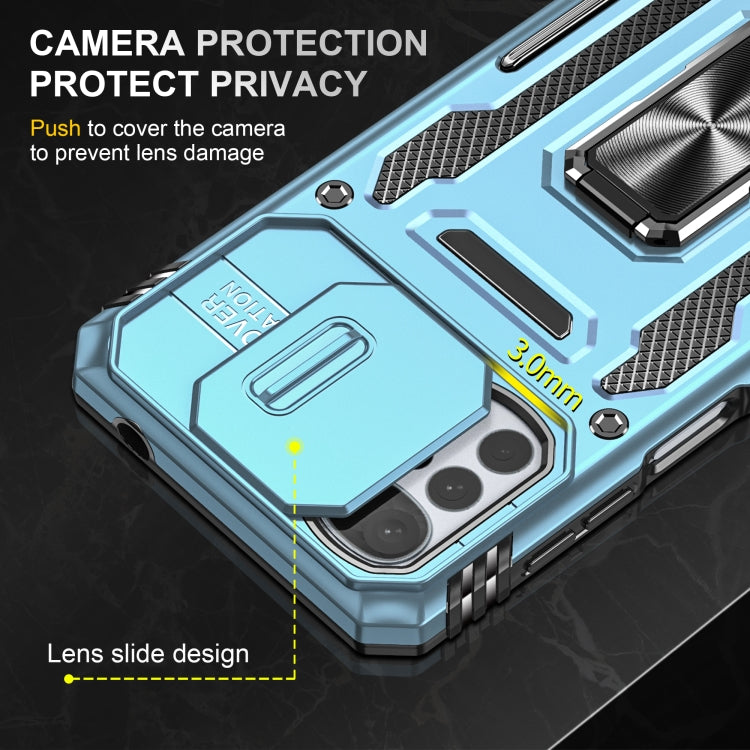 For Motorola Moto G22 Armor PC + TPU Camera Shield Phone Case