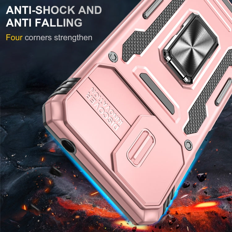 For Motorola Moto G22 Armor PC + TPU Camera Shield Phone Case