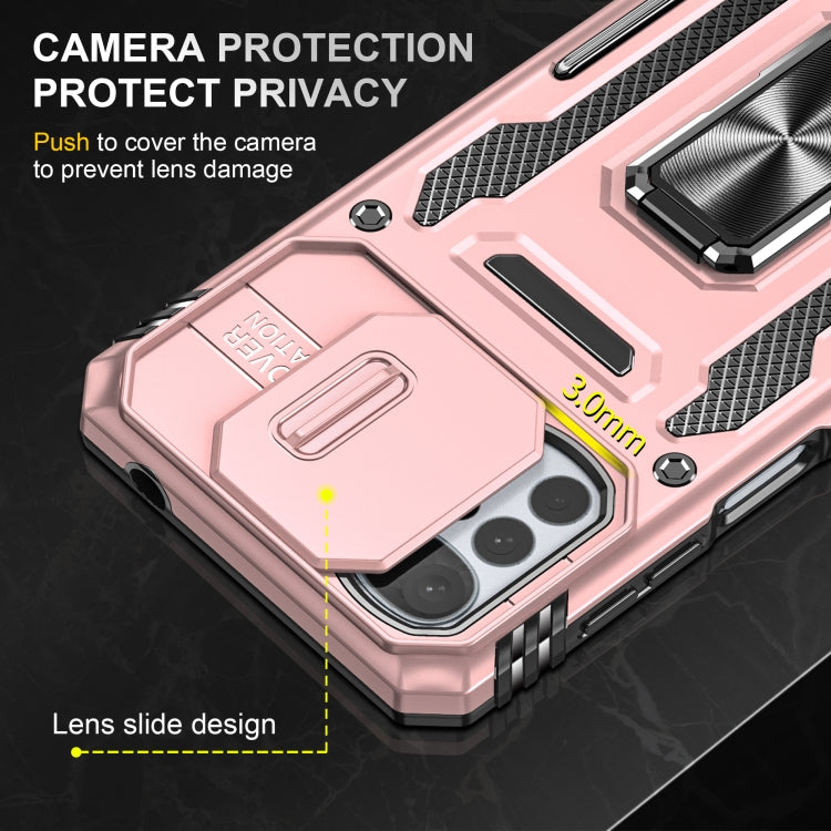 For Motorola Moto G22 Armor PC + TPU Camera Shield Phone Case