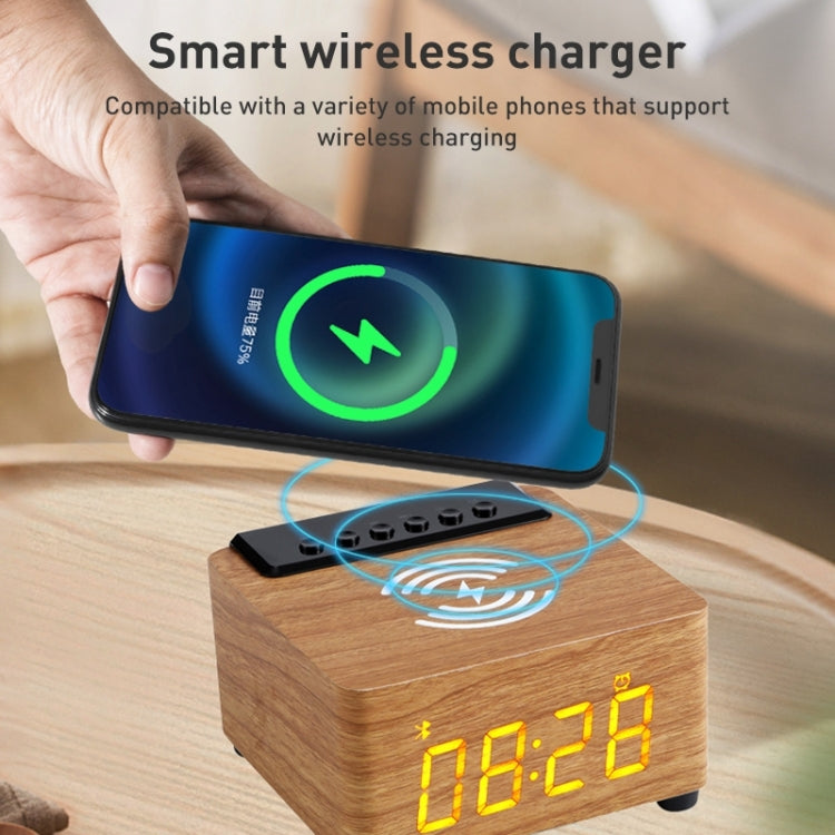 K2 Multifunctional Desktop Wooden Bluetooth Speaker Wireless Loudspeaker