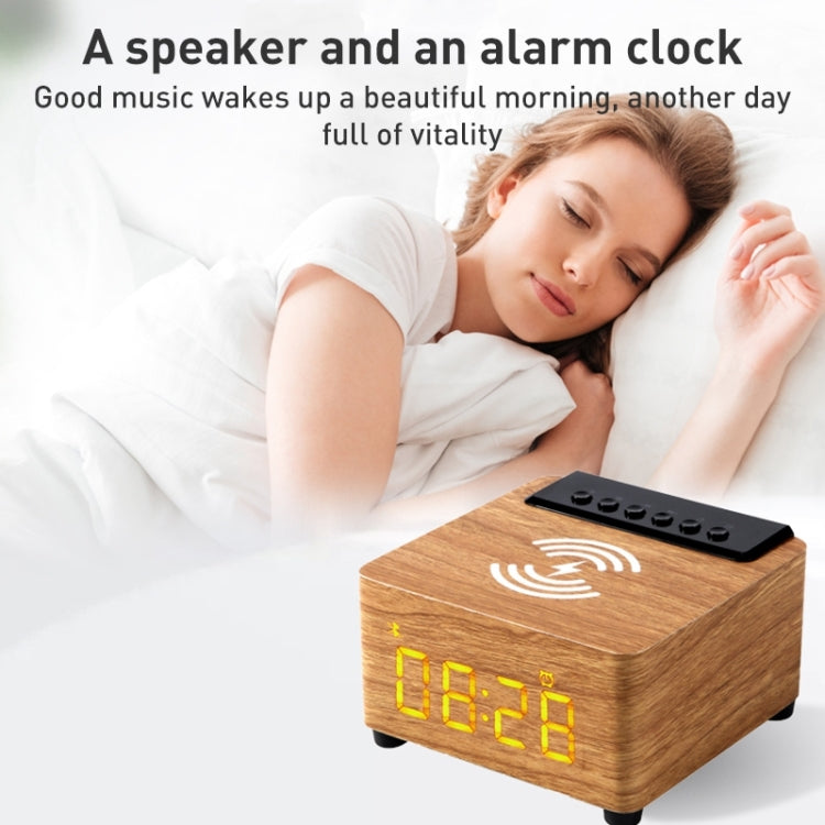 K2 Multifunctional Desktop Wooden Bluetooth Speaker Wireless Loudspeaker