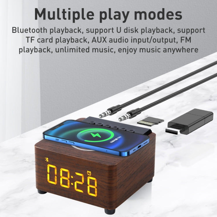 K2 Multifunctional Desktop Wooden Bluetooth Speaker Wireless Loudspeaker