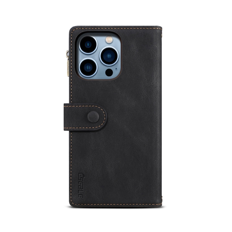 For iPhone 14 Pro Retro Frosted RFID Flip Leather Phone Case
