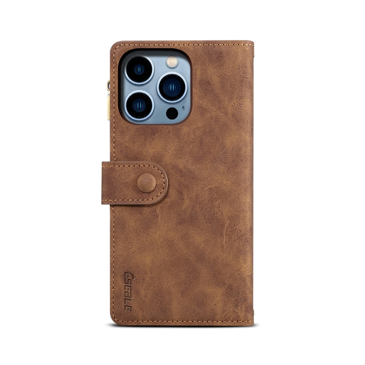 For iPhone 14 Pro Retro Frosted RFID Flip Leather Phone Case